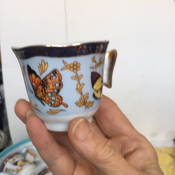 Vintage butterfly demitasse set in original box - Picture 3 of 6